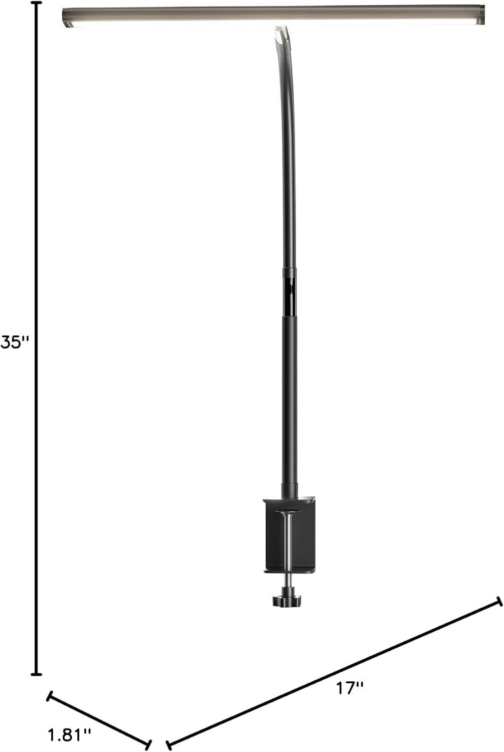 LED Desk Lamp for Office Home, Eye-Caring Desk Light with Stepless Dimming Adjustable Flexible Gooseneck, 10W USB Adapter Desk Lamp with Clamp for Reading, Study, College Dorm Room Essentials - Image 7