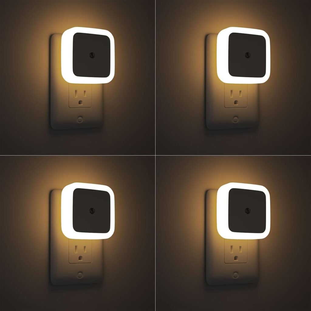 Sujeet Night Light, Night Lights Plug into Wall 4-Pack, Nightlight Plug in Night Light, Dusk to Dawn Night Lamp Led Night Light for Bedroom, Bathroom, Hallway Warm White